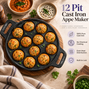 Cast Iron Paniyaram Pan – 12 Cavity, 3.2kg