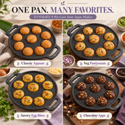 Cast Iron Paniyaram Pan – 9 Pit