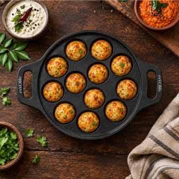 Cast Iron Paniyaram Pan – 12 Cavity, 3.2kg
