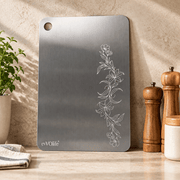 Stainless Steel Chopping Board with Floral Engraving