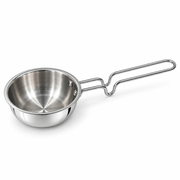 Triply Stainless Steel Tadka Pan – 12.5 cm, 370 ml Mini Tadka Fry Pan with Long Double-Wire Handle