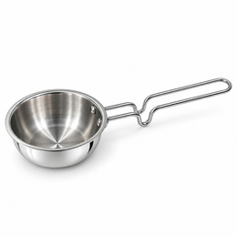 Triply Stainless Steel Tadka Pan – 12.5 cm, 370 ml Mini Tadka Fry Pan with Long Double-Wire Handle