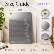 Stainless Steel Chopping Board with Floral Engraving