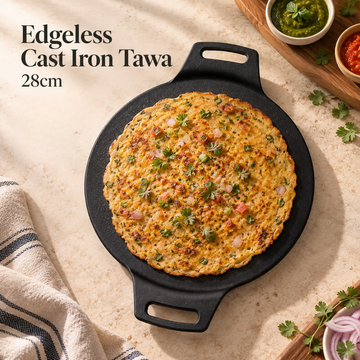 Edgeless Cast Iron Tawa, 28cm