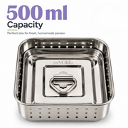 Stainless Steel Paneer Maker Mould 500ml with Lid