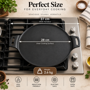 Edgeless Cast Iron Tawa, 28cm