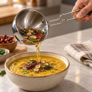 Triply Stainless Steel Tadka Pan – 12.5 cm, 370 ml Mini Tadka Fry Pan with Long Double-Wire Handle
