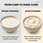 Stainless Steel Hung Curd Maker – Greek Yogurt Strainer with Lid, Fine Mesh, Fridge Storage