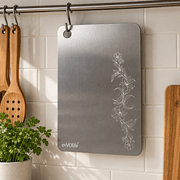 Stainless Steel Chopping Board with Floral Engraving