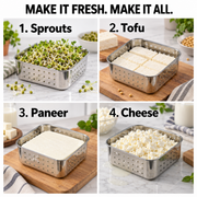 Stainless Steel Paneer Maker Mould 500ml with Lid