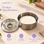 Stainless Steel Round Paneer Maker, 500ml