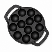 Cast Iron Paniyaram Pan – 12 Cavity, Flat Handle