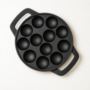 Cast Iron Paniyaram Pan – 12 Cavity, Flat Handle