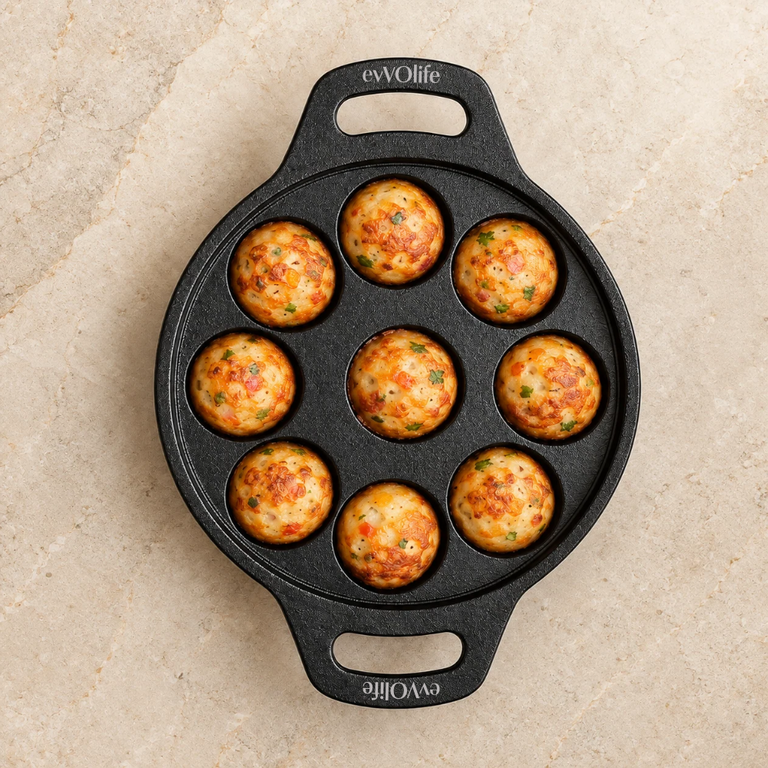 Cast Iron Paniyaram Pan – 9 Pit