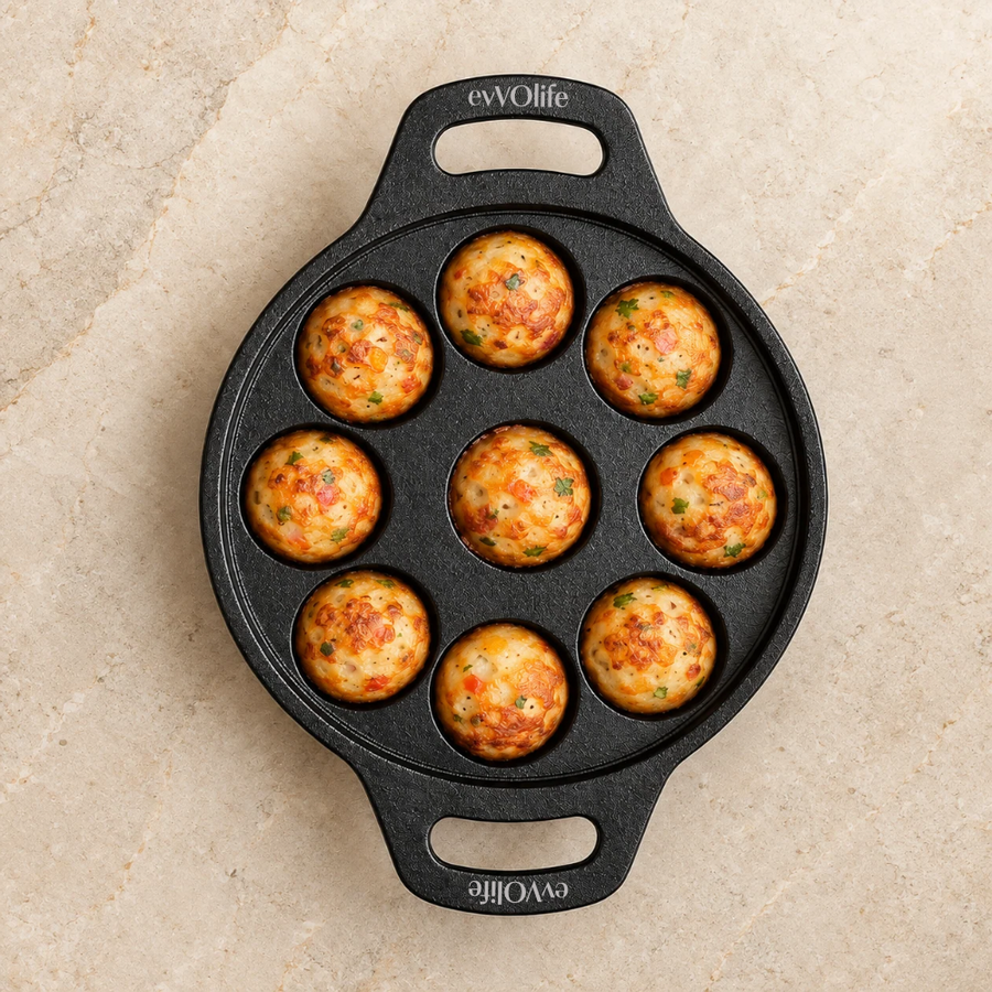 Cast Iron Paniyaram Pan – 9 Pit