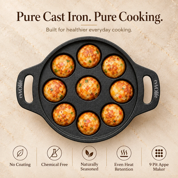 Cast Iron Paniyaram Pan – 9 Pit