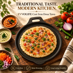 Cast Iron Rough Dosa Tawa – 30cm, Single Handle