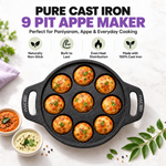 Cast Iron Paniyaram Pan – 9 Pit