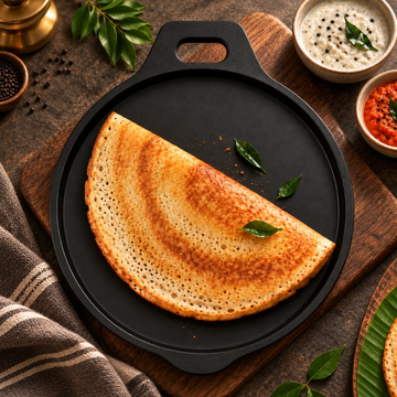 Smooth Cast Iron Dosa Tawa – 28cm, Single Handle