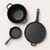 Cast Iron Cookware Set: (24cm)Deep Kadai+ (28cm)Long Handle Tawa+(15cm) Mini Skillet