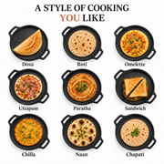 Cast Iron Dosa Tawa – Double Handle, 30cm